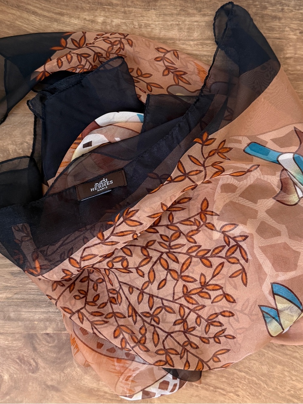 Les Girafes Sheer Silk Scarf